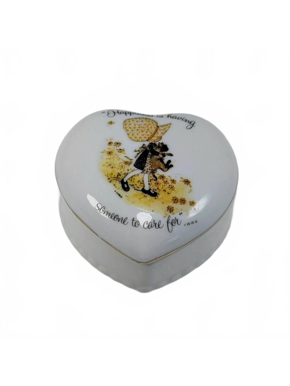 70s Holly Hobbie Heart Trinket Box